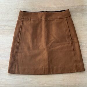 J. Crew Faux Suede Tan/Brown A-Line Mini Skirt
